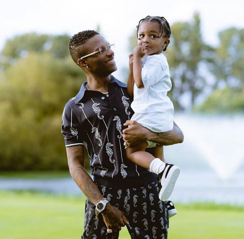 Wizkid steps with his son Zion