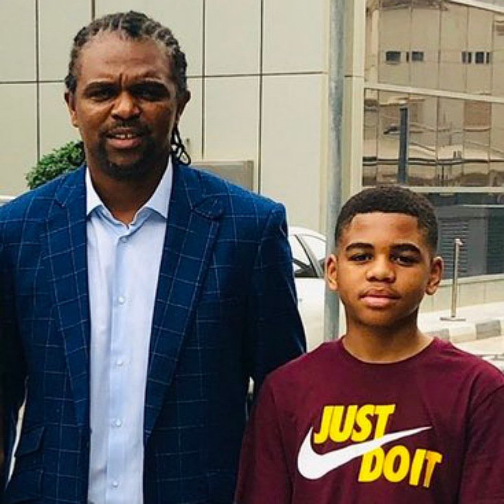 Kanu Nwankwo celebrates son