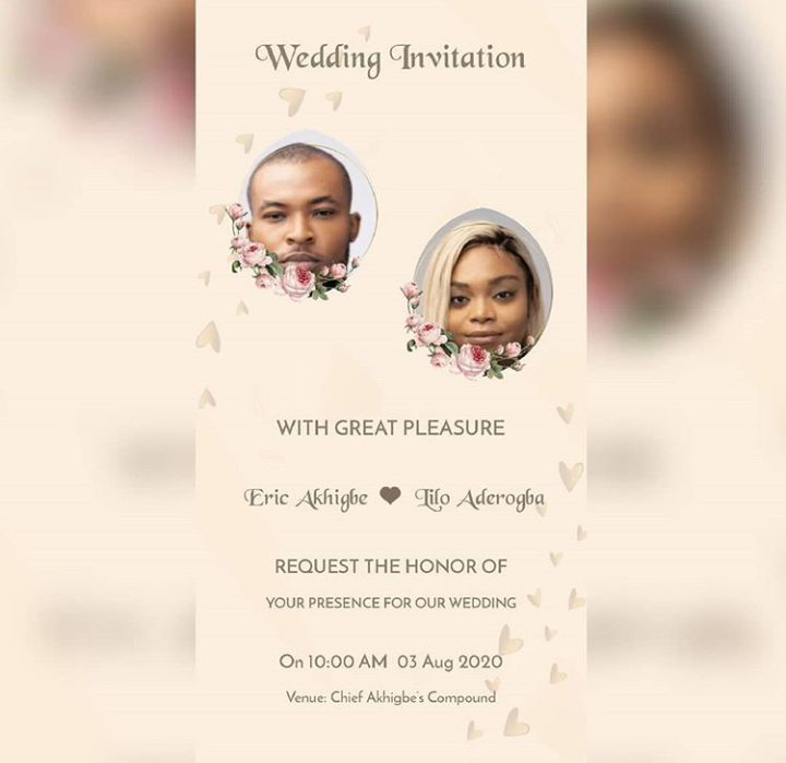 Wedding Card For Eric And Lilo