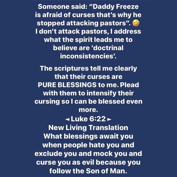 “The more they curse me the more blessings I get” – Daddy Freeze