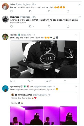 Wizkid and Burna Boy In The Studio