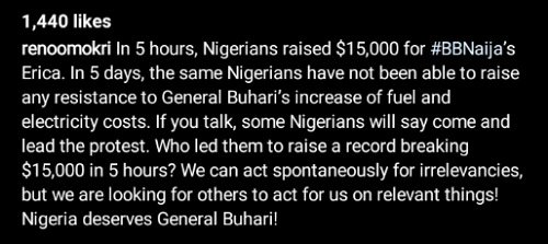 Reno Omokri $15k Erica