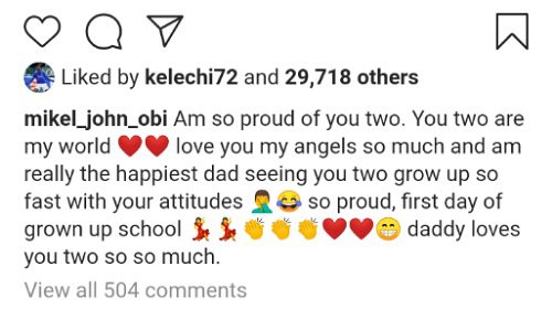 Mikel Obi celebrates his daughters