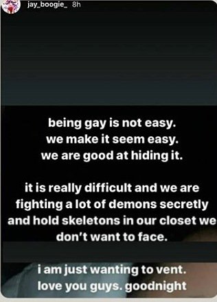Being gay is not easy - jay boogie