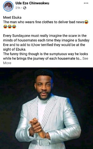 Ebuka who dresses fine to deliver bad news