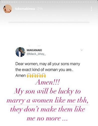 My son lucky to marry a woman like me