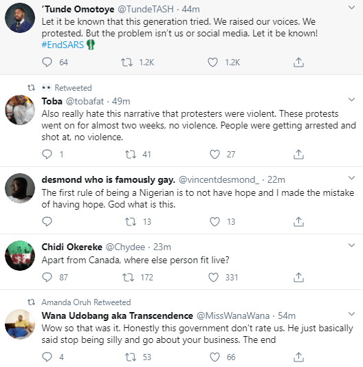 buhari's speech #Endsars