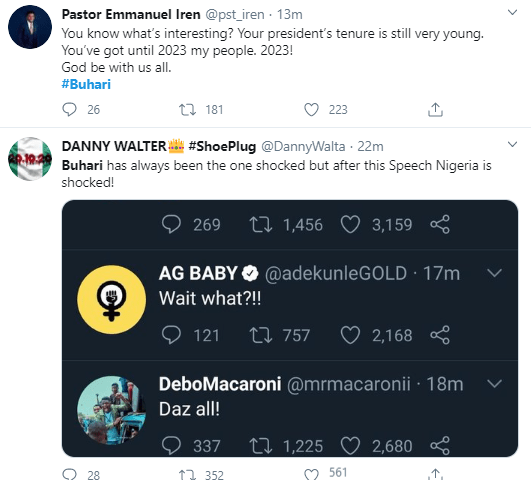 nigerians react to buhari's speech