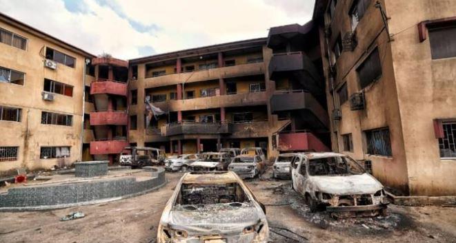 property destroyed in lagos by hoodlums during #endsars protest hijack