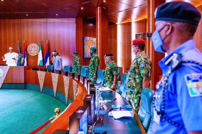 president muhammadu buhari at the National Security Council meeting