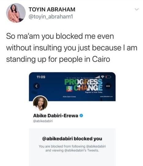 Toyin Abraham Calls Out Abike Dabiri-Erewa For Blocking Her After Requesting Release of Arrested #EndSARS Protesters