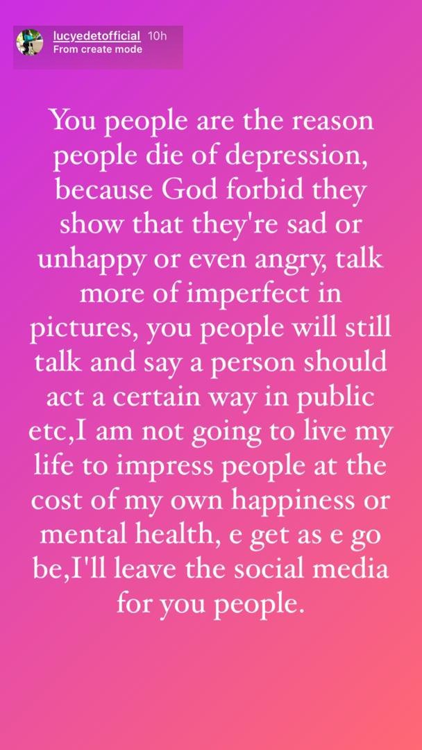 Lucy warns says she won't impress anyone