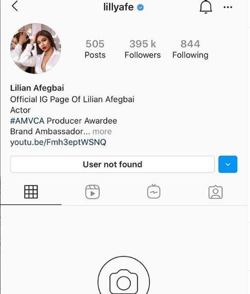 lilian afegbai instagram deactivated