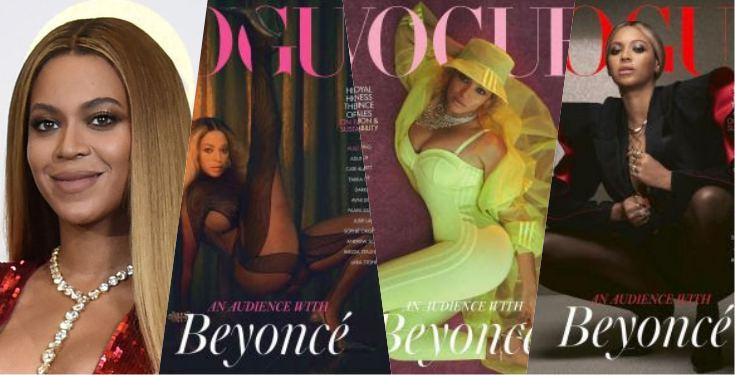 Beyonce fronts Three cover of December 2020 British Vogue