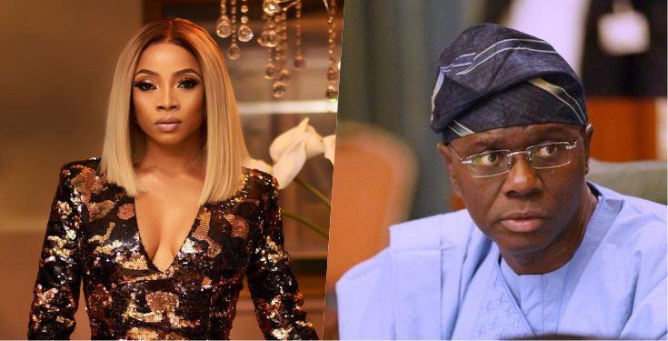 Toke Makinwa Tackles Gov. Sanwo-Olu Over Curfew Timing