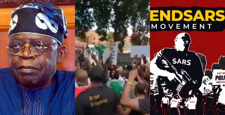 #LekkiMassacre: Protesters Storm Tinubu's Residence in Bourdillon (Video)