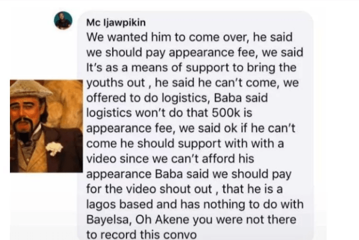 TrikyTee debunks requesting 500k for protest