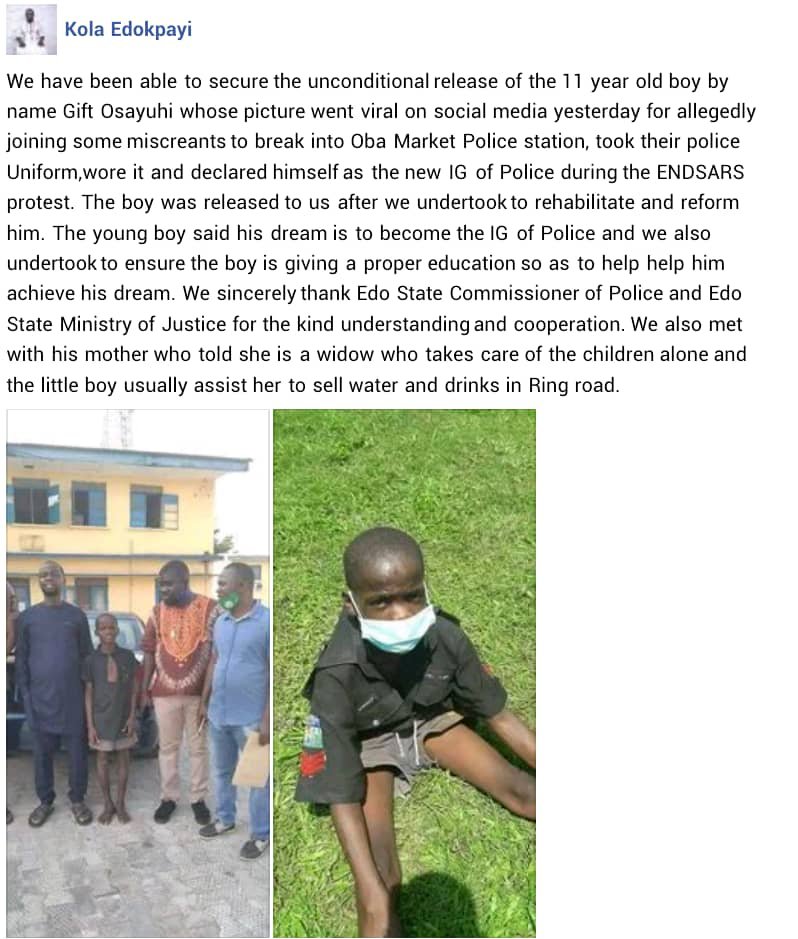 Boy arrested for declaring himself IGP