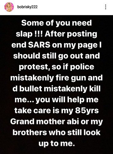 Why Bobrisky Did Not Join #EndSARS Protest