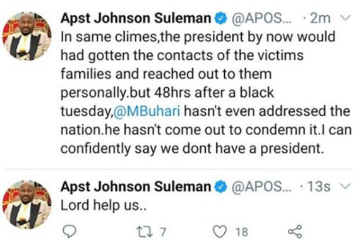 "I can say we don't have a president" - Apostle Suleman