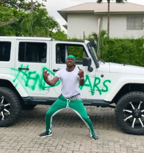 Paul Okoye Sprays His Mercedes Jeep #EndSARS