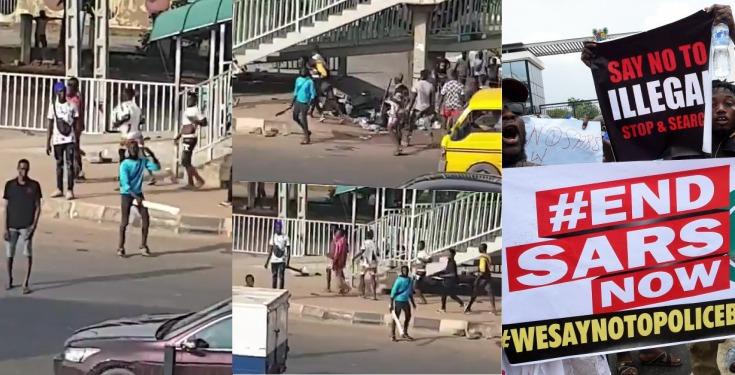 Thugs Hijack #EndSARs Protest In Alausa, Lagos