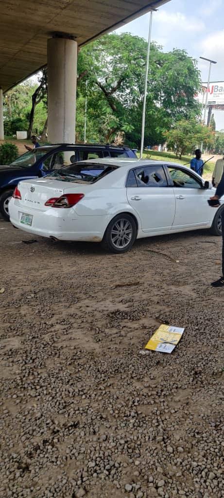 car destroyed #endars abuja