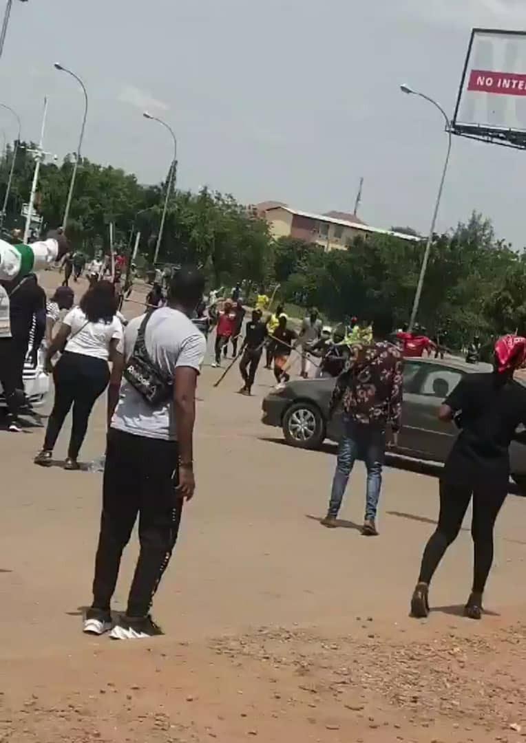 Thugs Attack #EndSARs Protesters in Abuja