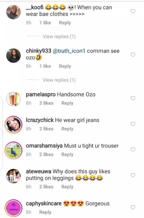 “From bum shorts to leggings” – Fans reacts to Ozo's choice of outfits