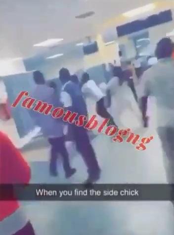Moment side chick and wife fight at airport as they welcome husband from U.S. (Video)