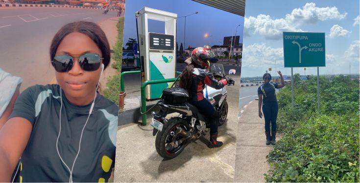 Nigerian lady rides power bike from Lagos to Ondo and back to Lagos in a day