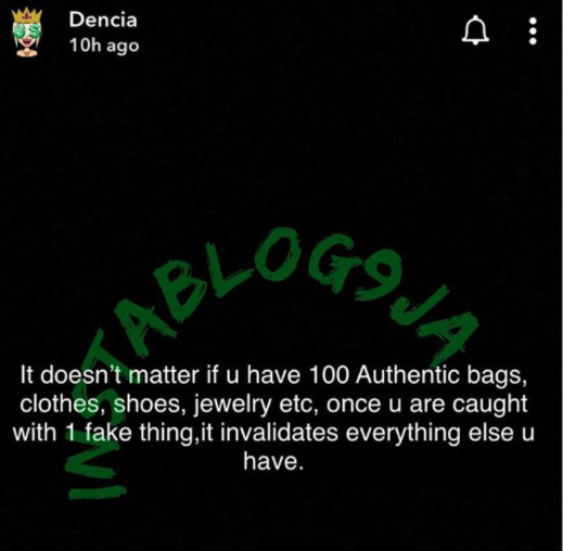 Wearing one fake designer invalidates every original you've got - Dencia