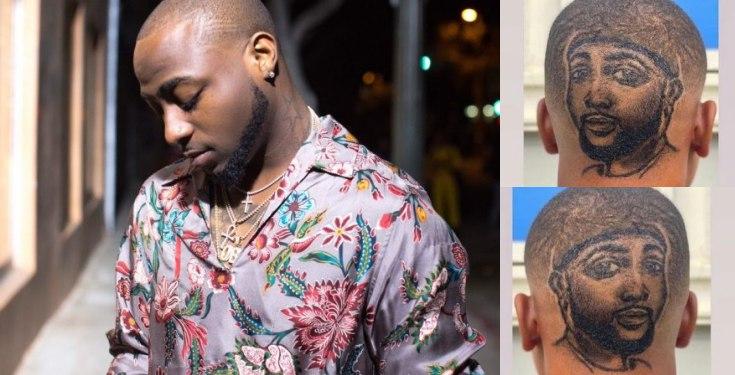 Fan gets haircut with Davido’s face on his head
