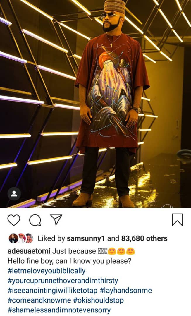 Banky and Adesua tease each other