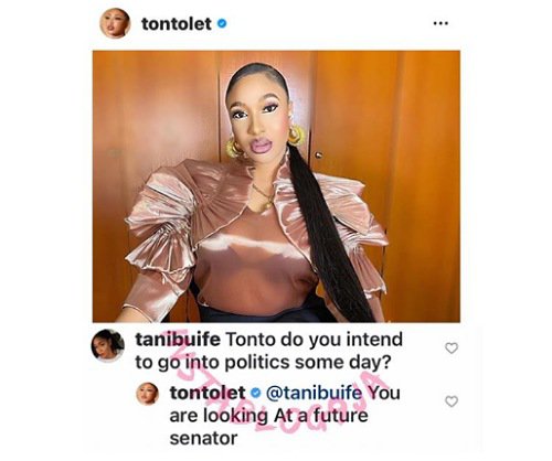 Tonto Dikeh to become a Senator