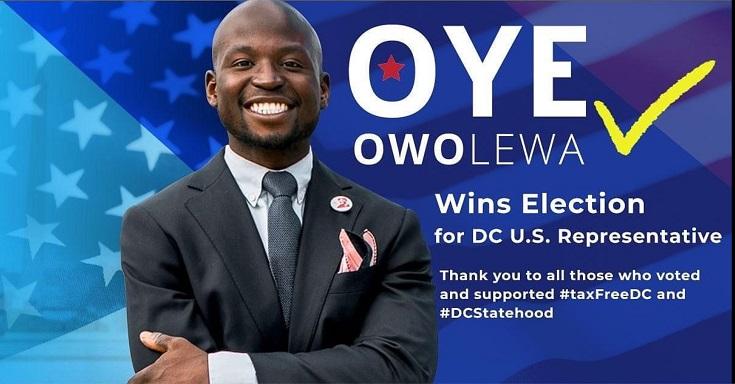 Oye Owolewa wins election for DC U.S. Representative