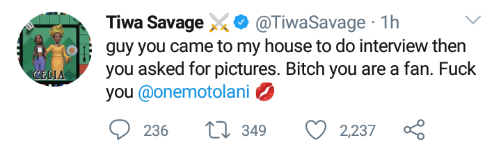 Tiwa Savage drags Journalist
