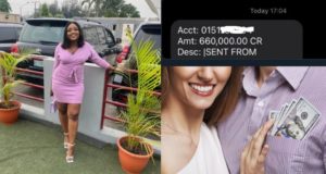 “Chief dey try” – Lady says as shares screenshot of N660k alert from her lover