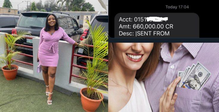 “Chief dey try” – Lady says as shares screenshot of N660k alert from her lover