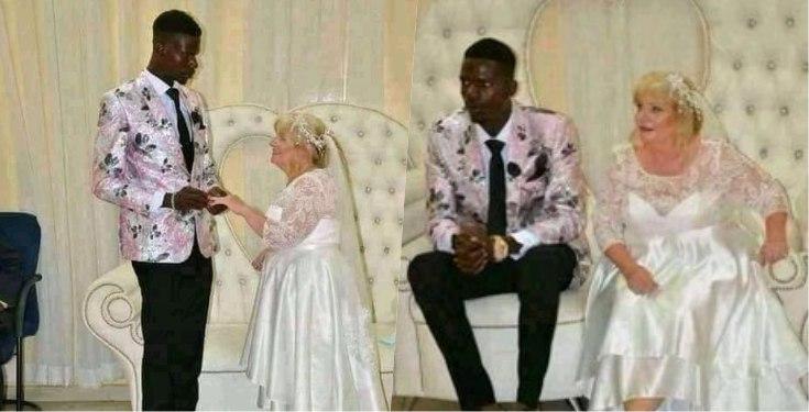 ”Nigerian men will always disgrace you” – Lady reacts as young man weds older white woman