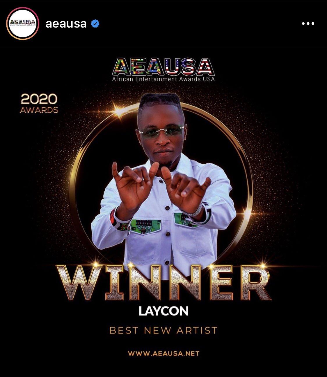 AEAUSA awards 2020: Laycon Awarded Best New Artist of The Year