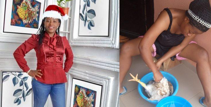 Nigerian Lady thanks her husband for buying Christmas chicken