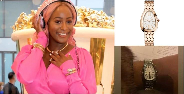 “Where Do They See This Kind Of Money” – Fans React As DJ Cuppy Flaunts N11m Bulgari Wrist Watch