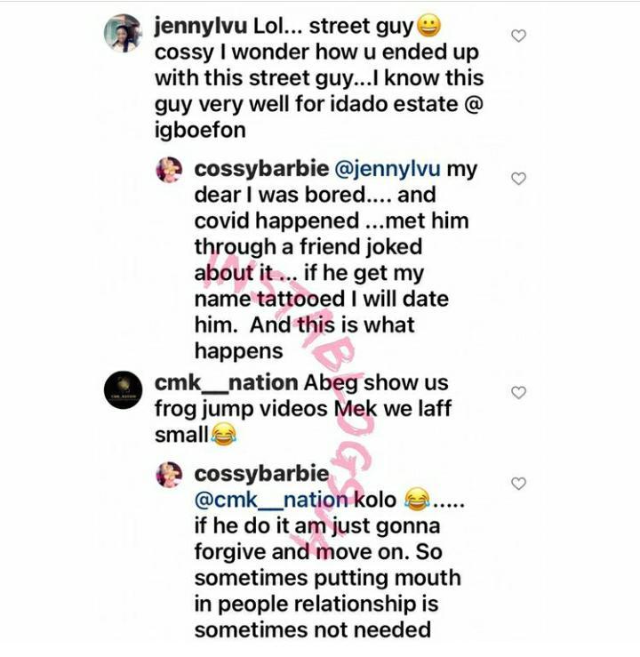 "I will forgive him if he does frog jumps" - Cossy Orjiakor to her fiancé as their relationship heads South
