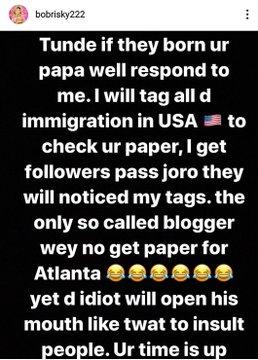 "If they born your papa well, respond me" - Bobrisky drags Tunde Ednut to filth