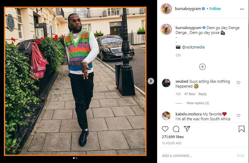 Burna Boy reacts amidst cheating rumour with a “bootylicious” side chic