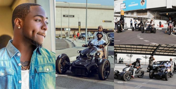 Davido welcomed in Ghana with fleets of Power bike (Video)