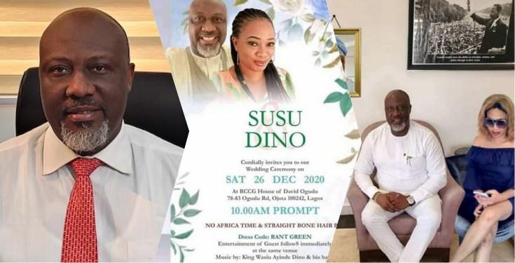 Dino Melaye denies wedding poster of himself and a woman, calls it photoshop