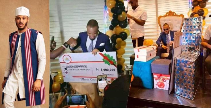 Fans gift BBNaija's Ozo N5m, loads of gifts for Christmas (Video)