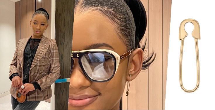 Temi Otedola Shows Off 14 Karat Gold 'Safety Pin' Earrings Worth N114K